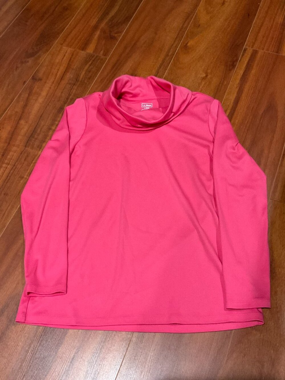 L.L. Bean Pima Cotton Long-Sleeve Cowlneck - L - "Azalea"